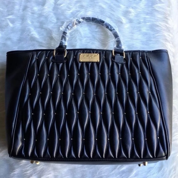 bebe Handbags - New bebe Diamanda Black Quilted Tote